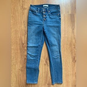 Madewell 9” mid rise skinny crop jeans size 25